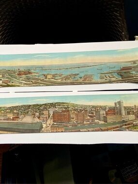 Antique Panoramic Postcards of Duluth Minnesota Curt Teich Linen Pair 1910